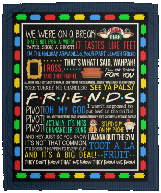 Friends TVShow Blanket Fleece Blanket - Sherpa Blanket - Woven Blanket - Couch Throw Blankets For Sofa, White, Cozy Plush Fleece Blanket - 50x60