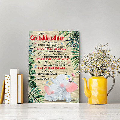 Alternative view of Grandma to My Granddaughter Once Upon a Time There Was a Little Girl Who Stole My Heart Framed Canvas - Unframed Poster