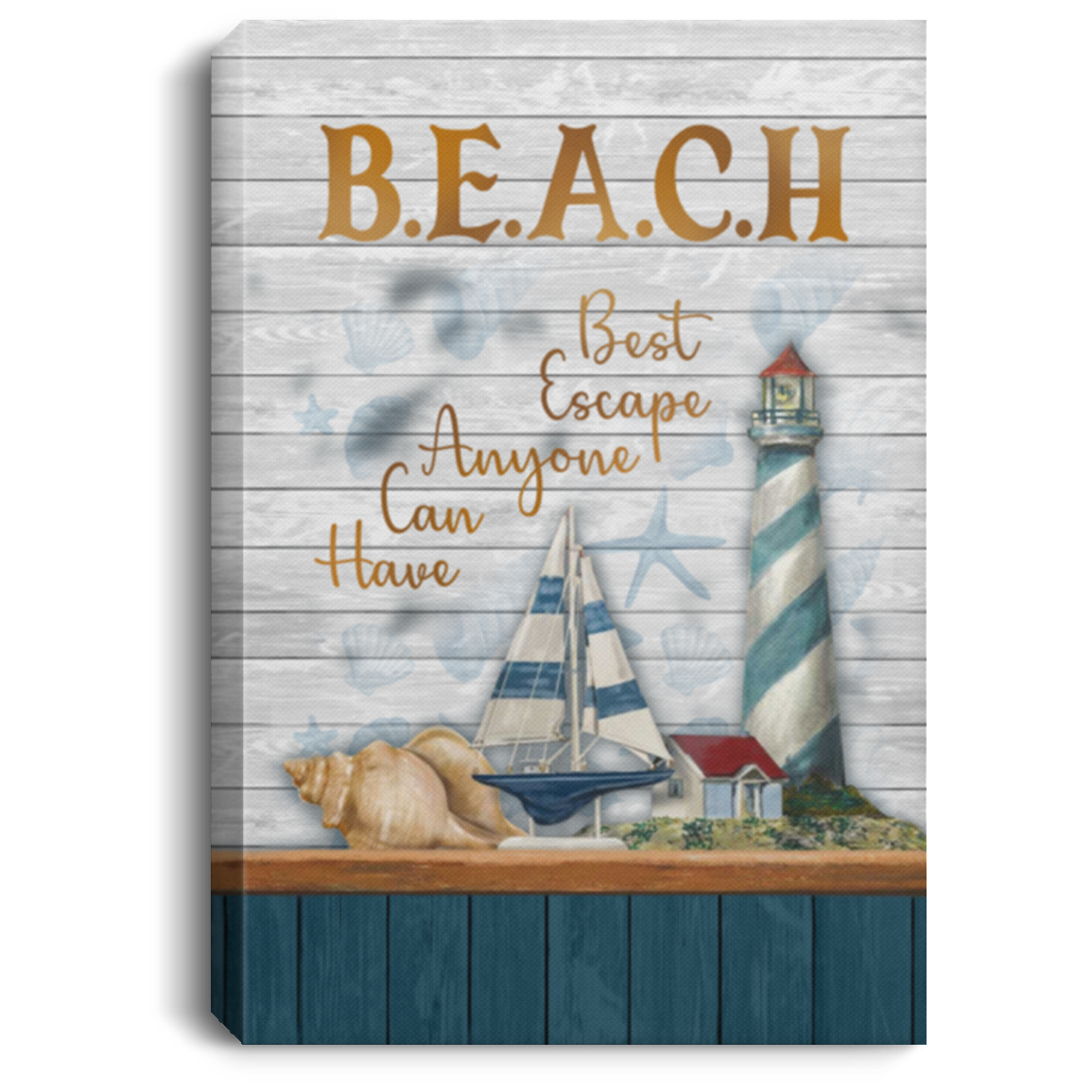 Beach Best Escape Anyone Can Have - Beach Wall Art Framed - Unframed Poster - Home Decor Wall Art, White, 0.75'' Framed Canvas Beach Best Escape Anyone Can Have - Beach Wall Art Framed - Unframed Poster - Home Decor Wall Art, White, 0.75'' Framed Canvas