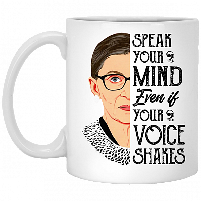 Speak Your Mind Even If Your Voice Shakes Ceramic Coffee Mug - Travel Mug - Water Bottle - Color Changing Mug, White, 11 oz. White Mug