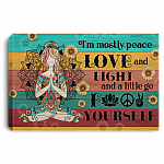 I'm Mostly Peace Love And Light A Little Go Fuck Yourself Wrapped Framed Canvas - Unframed Poster, White, 0.75'' Framed Canvas