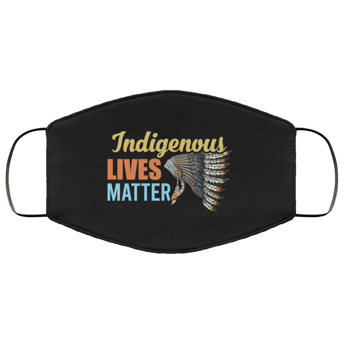 Indigenous Lives Matter Native American Washable Reusable Custom - Printed Cloth Face Mask Cover, Black, Cloth Face Mask