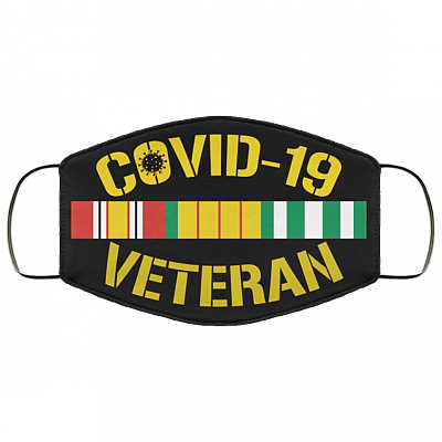 Covid-19 Veteran Vietnam Veteran Flag Washable Reusable Custom - Printed Cloth Face Mask Cover, Black, Cloth Face Cover