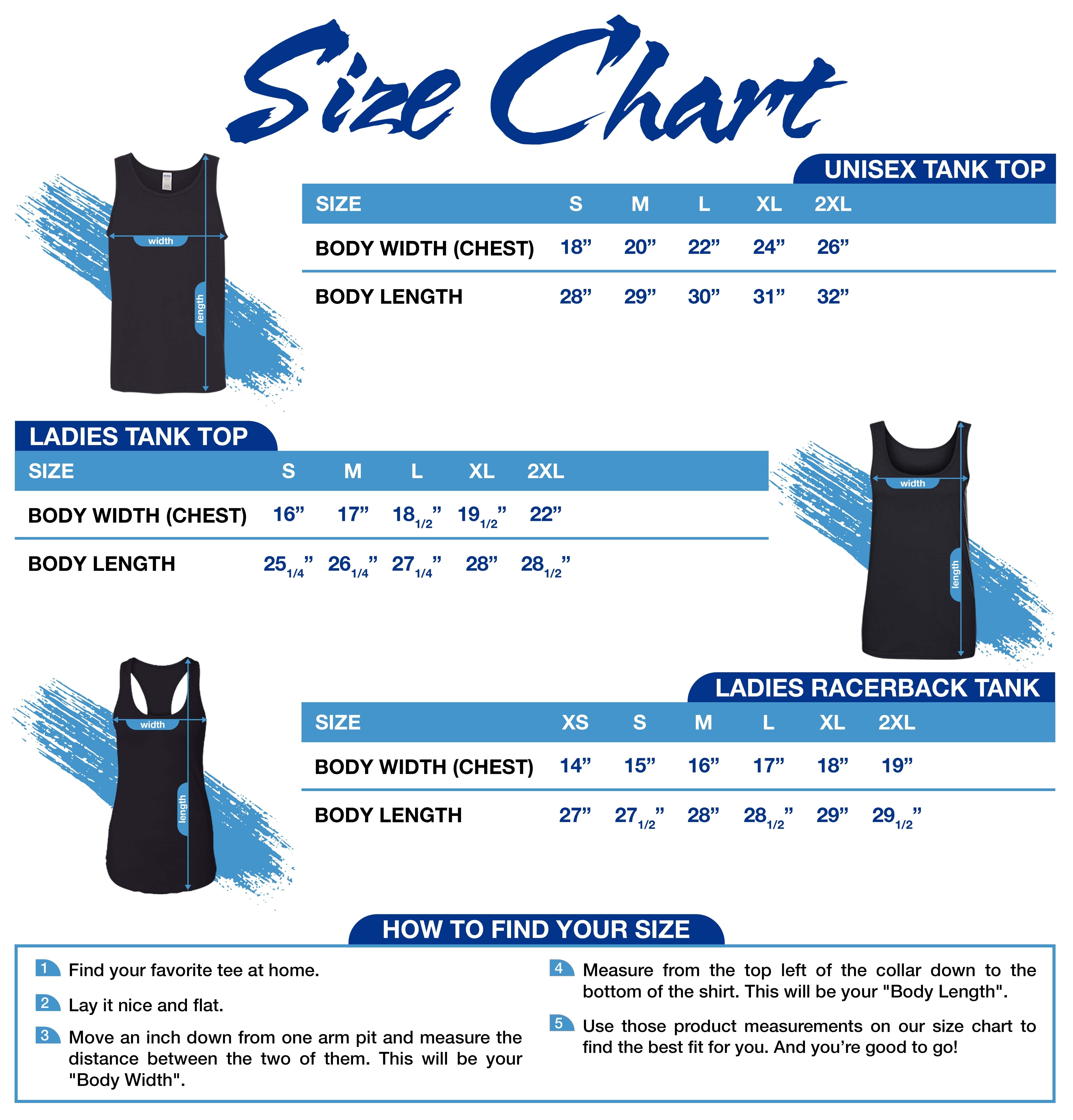 Tank Top Group Size Chart