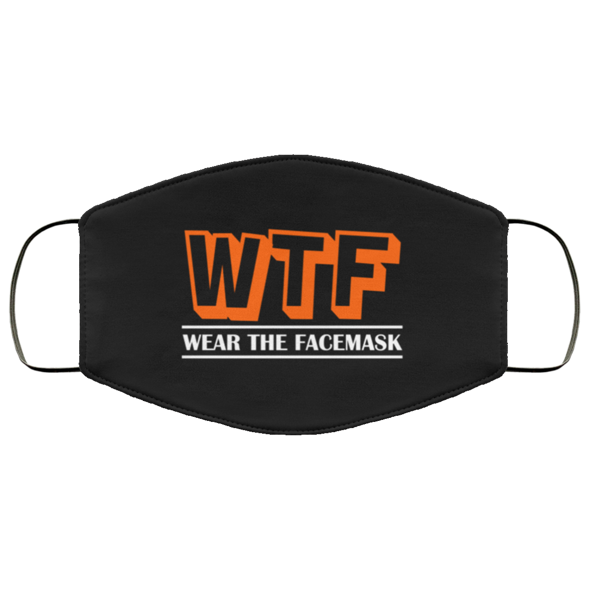 WTF Wear The Mask Funny Washable Reusable Custom – Printed Cloth Face Mask Cover, White, Cloth Face Mask