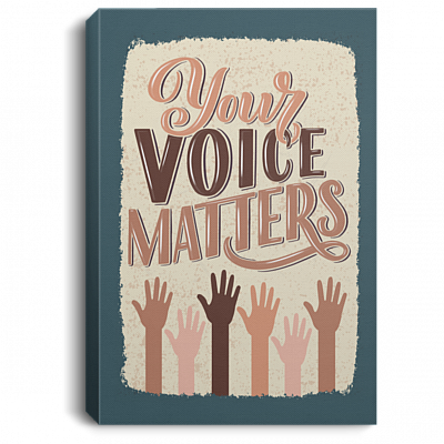Your Voice Matters Hands - BLM Gallery Wrapped Framed Canvas Prints - Unframed Poster - Home Decor Wall Art, White, 0.75'' Framed Canvas