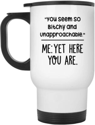 14 oz. White Travel Mug