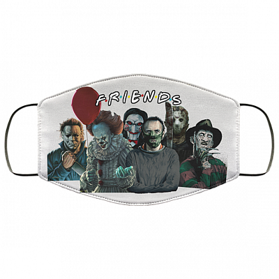 Friends Horror Movies Creepy Halloween Characters Washable Reusable Custom - Printed Cloth Face Mask Cover, White, Cloth Face Cover