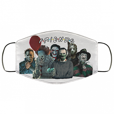 Friends Horror Movies Creepy Halloween Characters Washable Reusable Custom - Printed Cloth Face Mask Cover, White, Cloth Face Cover