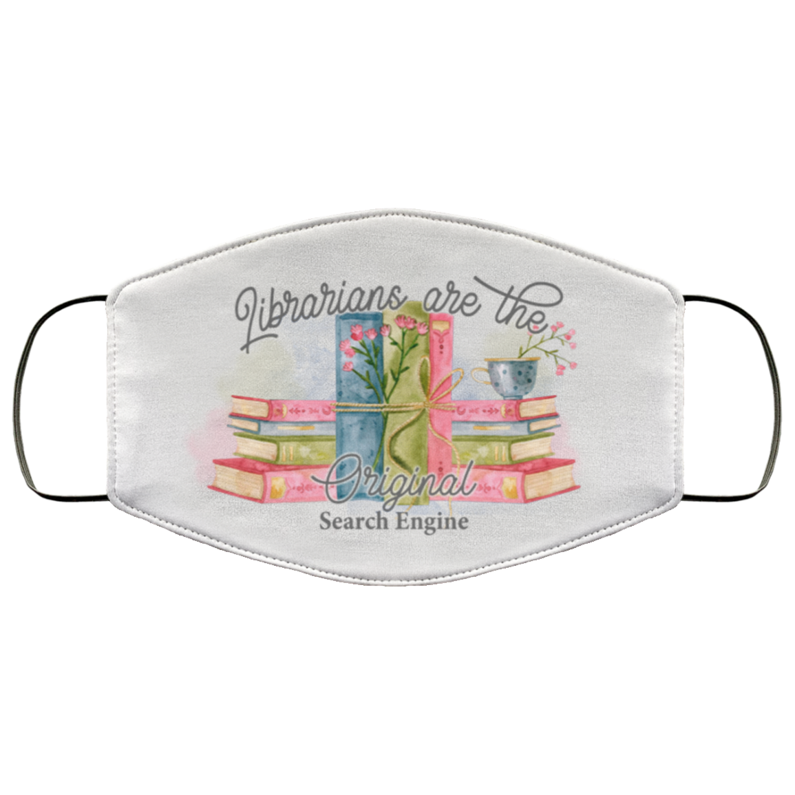 Librarian Are The Original Search Engine Washable Reusable Custom – Funny Librarian Printed Cloth Face Mask Cover, White, Cloth Face Cover