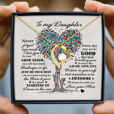 To My Daughter Never Forget How Much I Love You From Mom Forever Love Pendant Necklace