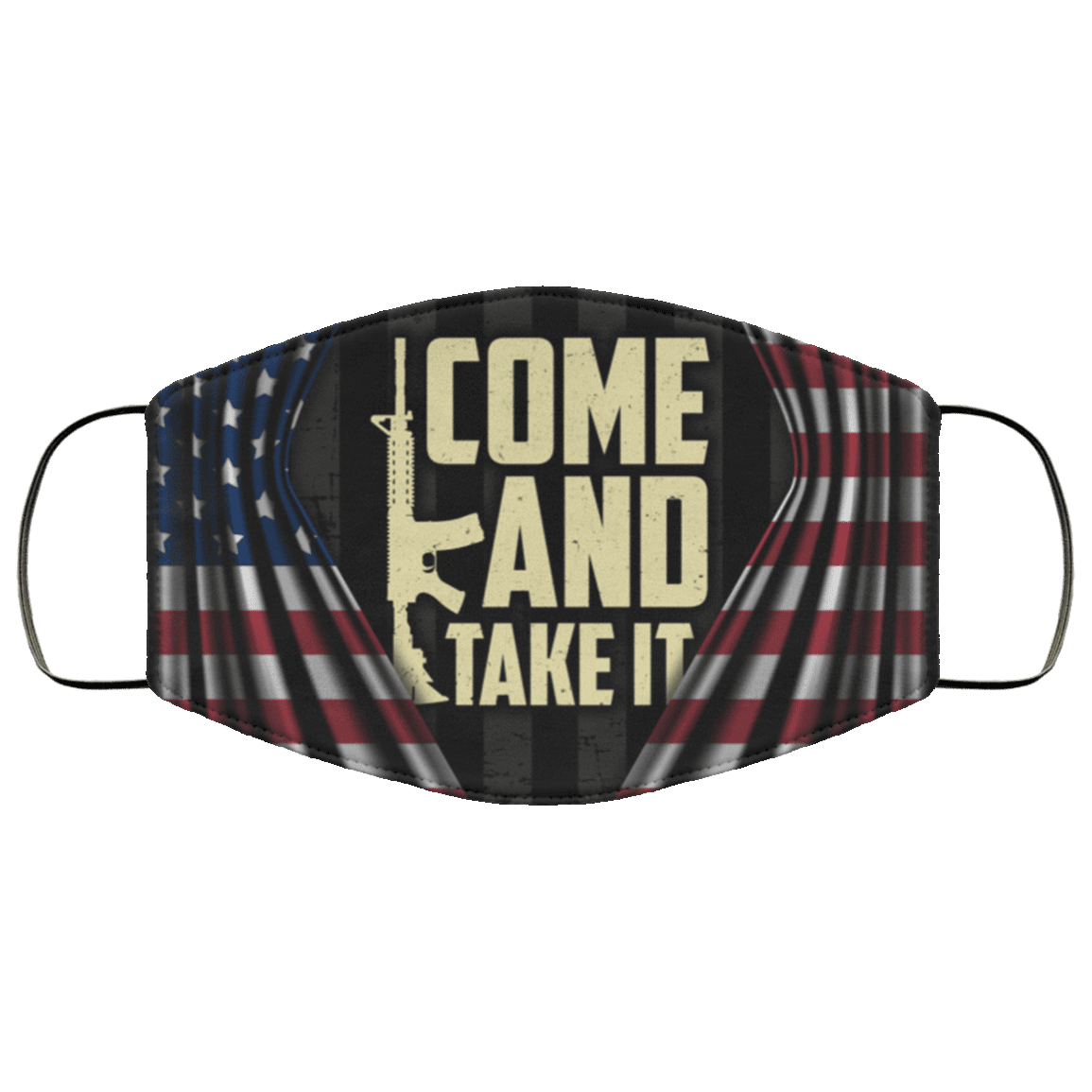 Come and Take It Gun Washable Reusable Custom Printed Cloth Face Mask Cover, White, Cloth Face Cover