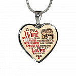 To My Wife You Are Braver Than You Believe And Loved More Than You Know UP Luxury Heart Pendant Necklace - Heart Luxury Necklace (Silver) To My Wife You Are Braver Than You Believe And Loved More Than You Know UP Luxury Heart Pendant Necklace - Heart Luxury Necklace (Silver)