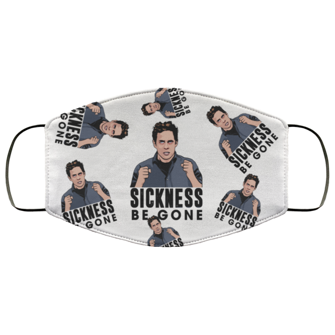 Sickness Be Gone Washable Reusable Custom – Funny Always Sunny in Philadelphia Printed Cloth Face Mask Cover, White, Cloth Face Cover
