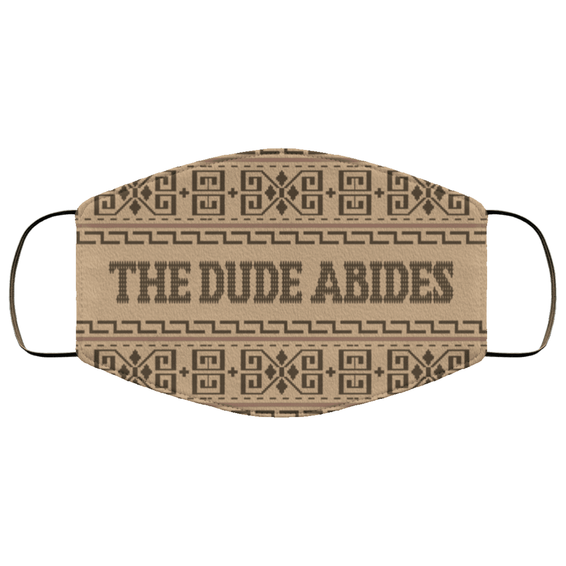 Big Lebowski the Dude Abides Washable Reusable Custom - Printed Cloth Face Mask Cover, White, Cloth Face Cover