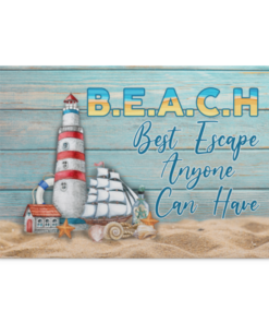 Best Escape Anyone Can Have Ocean Beach Gallery Wrapped Framed Canvas Prints - Unframed Poster - Home Decor Wall Art, White, 0.75'' Framed Canvas