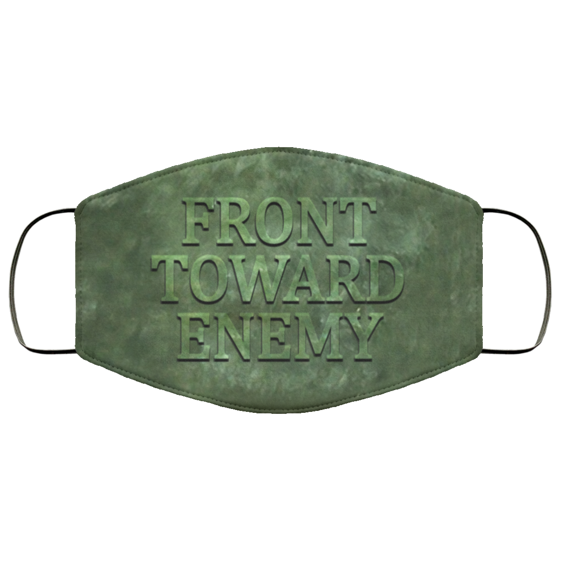 Front Toward Enemy Washable Reusable Custom Printed Cloth Face Mask Cover, White, Cloth Face Cover