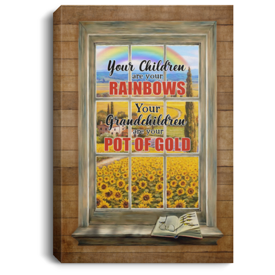 Your Grandchildren Are You Pot Of Gold Gallery Wrapped Framed Canvas Prints-Unframed Poster, White, 0.75'' Framed Canvas