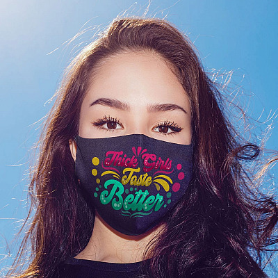Alternative view of Thick Girls Taste Better Washable Reusable Custom – Thick Girls Printed Cloth Face Mask Cover