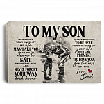 Fishing To My Son Wherever Your Journey In Life May Take You Framed Canvas - Unframed Poster, White, 0.75'' Framed Canvas