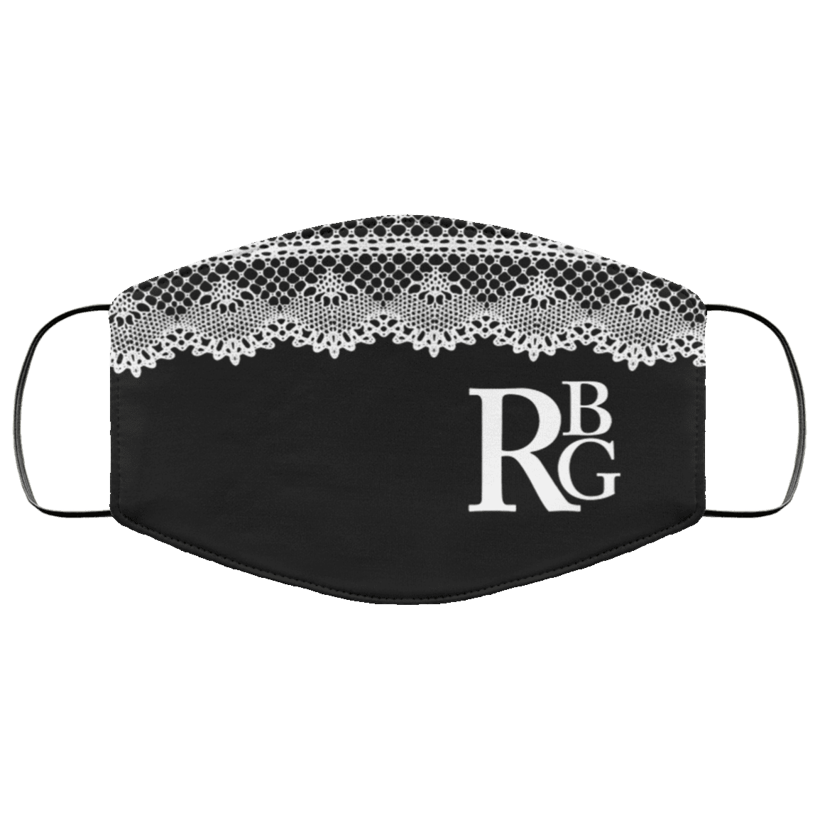 RBG Collar Washable Reusable Custom - RBG Printed Cloth Face Mask Cover, Black, Cloth Face Cover