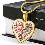 To My Wife You Are Braver Than You Believe And Loved More Than You Know UP Luxury Heart Pendant Necklace - Heart Luxury Necklace (Gold Plated) To My Wife You Are Braver Than You Believe And Loved More Than You Know UP Luxury Heart Pendant Necklace - Heart Luxury Necklace (Gold Plated)