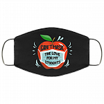 Can't Mask The Love For My Students Apple Funny Teacher Washable Reusable Custom Cloth Face Mask Cover, Black, Cloth Face Cover