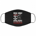 Walk Away I Am A Grumpy Old Veteran Serious Dislike For Stupid People Washable Reusable Printed Cloth Face Mask, Black, Cloth Face Cover