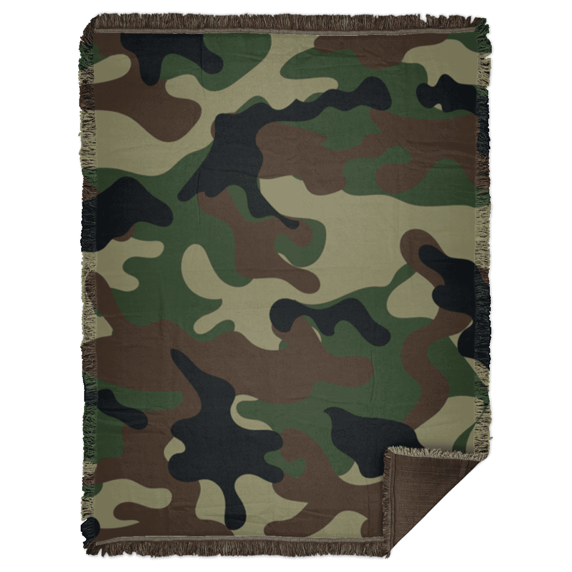 Camouflage Fleece Blanket - Premium Sherpa Blanket - Woven Blanket, White, Woven Blanket - 60x80