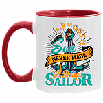 A Smooth Sea Never Made a Skillful Sailor Accent Mug, White/Red, 11 oz. Accent Mug