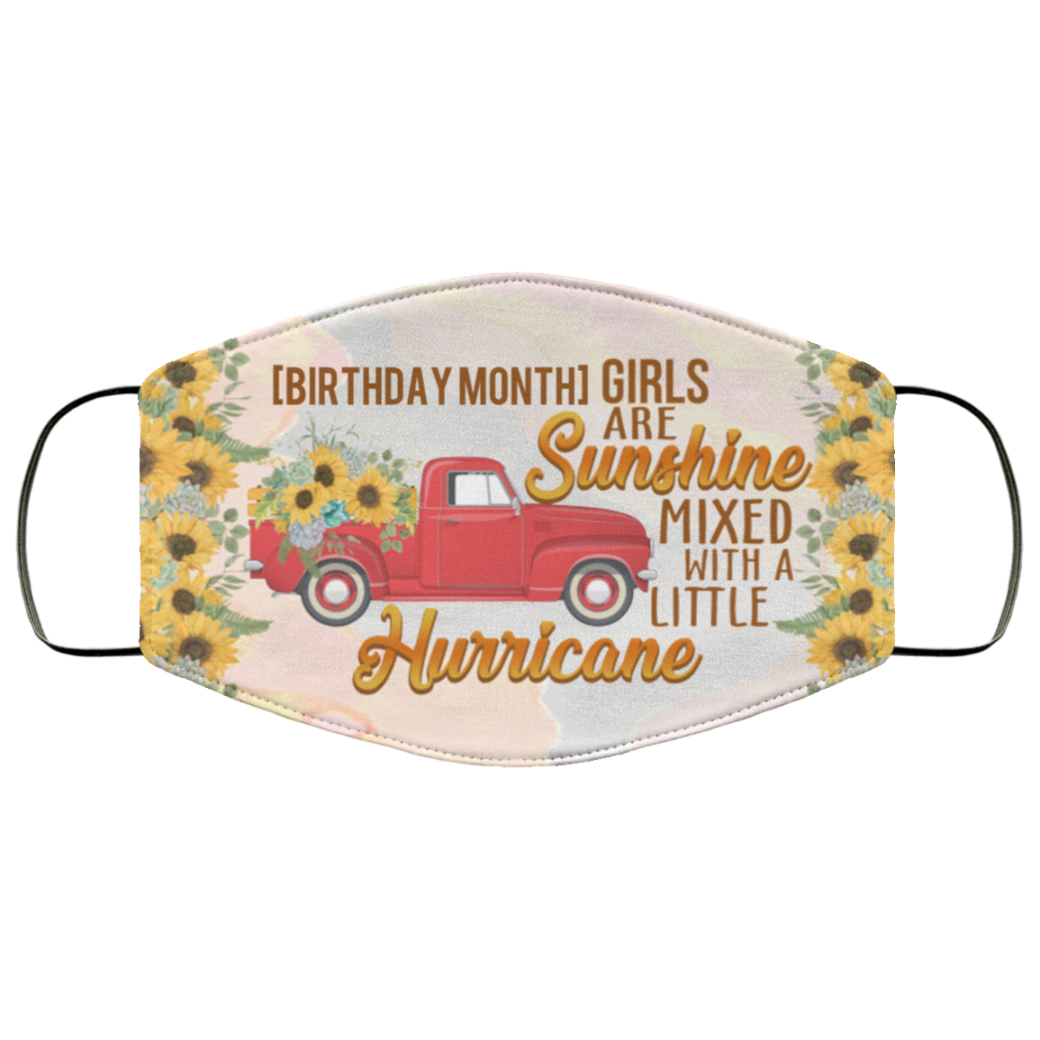 Personalized Girls Are Sunshine Mixed With A Little Hurricane Washable Reusable Printed Cloth Face Mask Cover, White, Cloth Face Cover