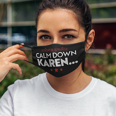 Alternative view of Funny Calm Down Washable Reusable Custom - Printed Cloth Face Mask Cover