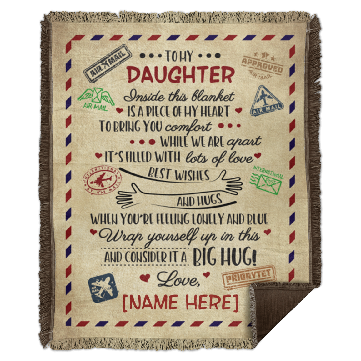 Personalized Daughter Letter Blanket Personalized to My Daughter