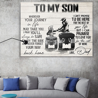 Alternative view of All-Terrain Vehicle To My Son Wherever Your Journey In Life May Take You Framed Canvas Prints - Unframed Poster