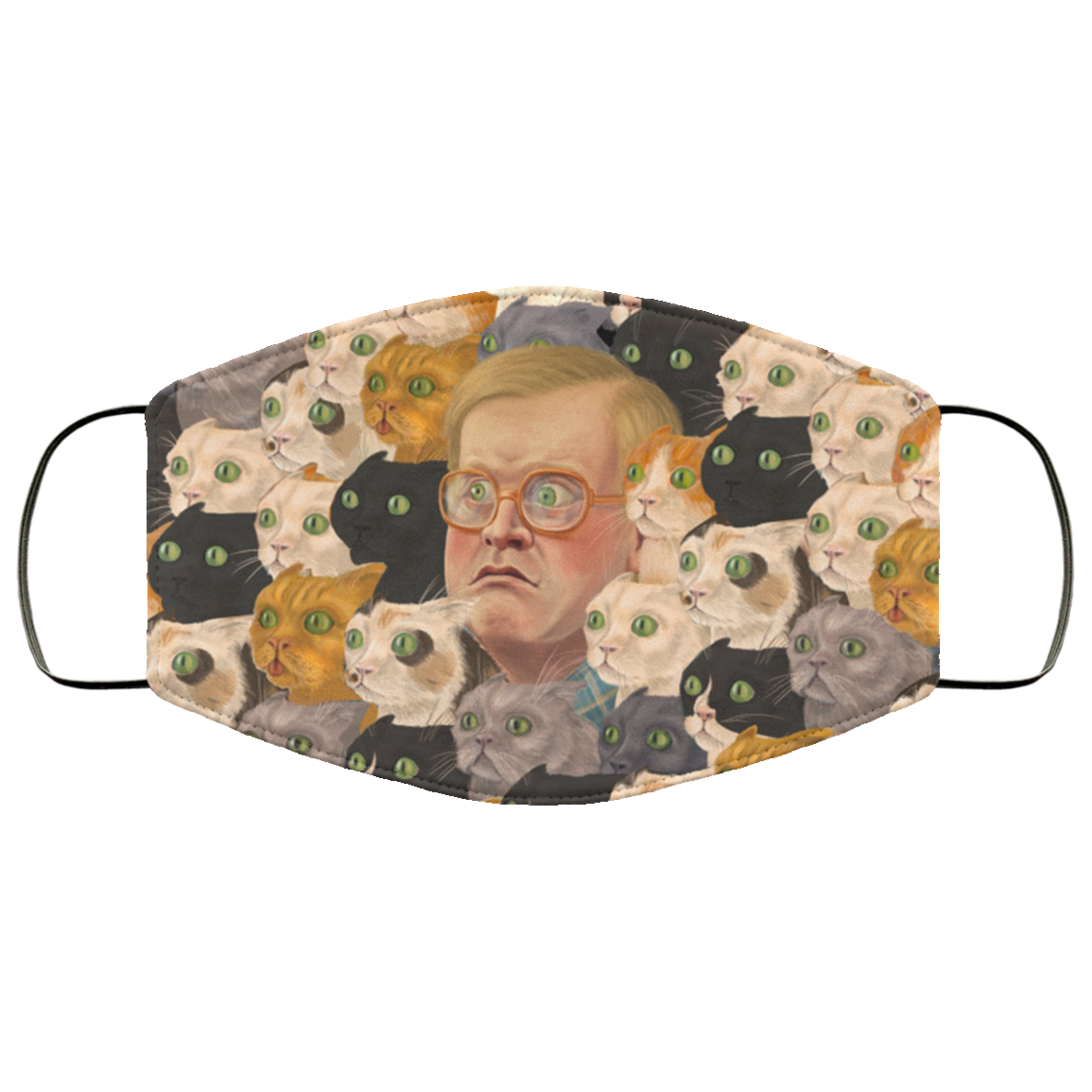 Bubbles I Roll with My Kitties Washable Reusable Custom - Printed Cloth Face Mask Cover, White, Cloth Face Cover