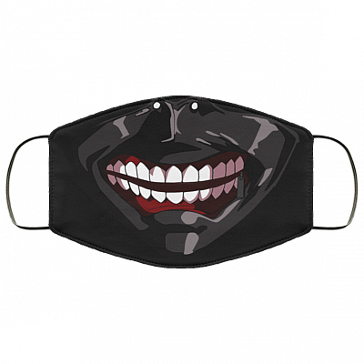 Tokyo Ghoul Open Smiling Washable Reusable Custom - Printed Cloth Face Mask Cover, White, Cloth Face Cover
