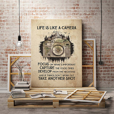 Alternative view of Life Is Like A Camera Focus On What's Important Framed Canvas - Unframed Poster
