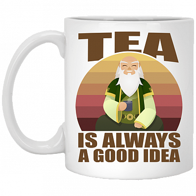 Vintage Uncle Tea Is Always a Good Idea Ceramic Coffee Mug - Water Bottle - Color Changing Mug, White, 11 oz. White Mug