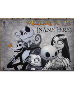 Personalized Jack And Sally Family Portrait Nightmare Before Christmas Framed Canvas Prints-Unframed Poster, White, 0.75'' Framed Canvas