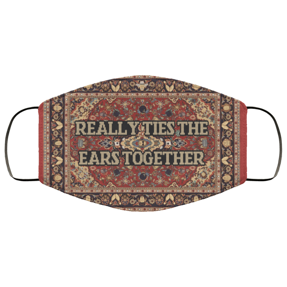 Big Lebowski Really Ties the Ears Together Washable Reusable Custom - Printed Cloth Face Mask Cover, White, Cloth Face Cover