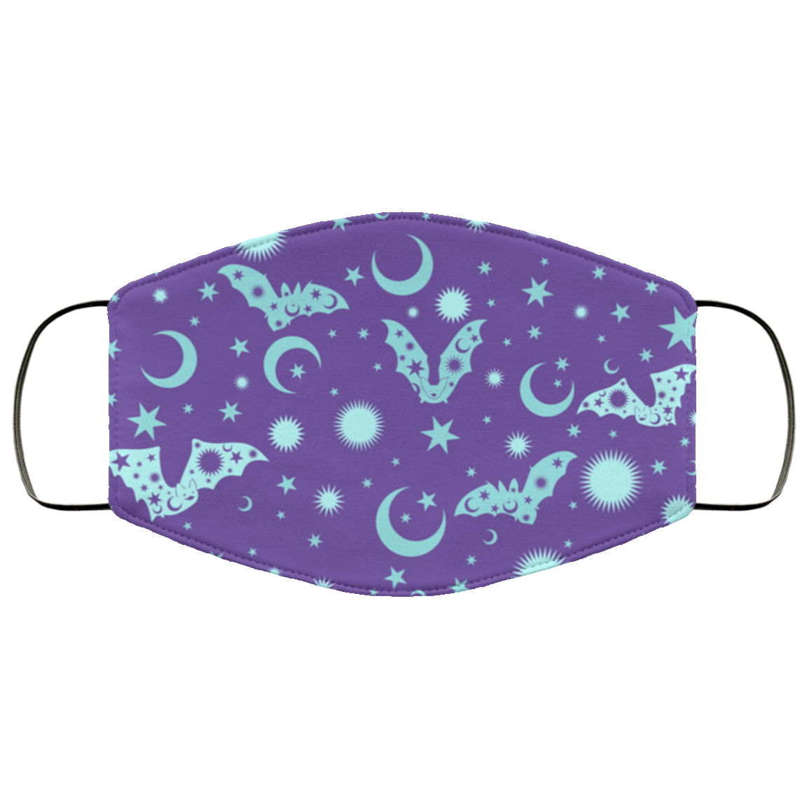 Purple Bat Witchy Cute Mask Washable Reusable Custom – Printed Cloth Face Mask Cover, White, Cloth Face Cover