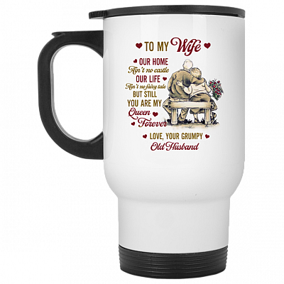 14 oz. White Travel Mug