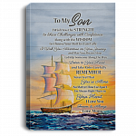From Mom To My Son I Wish You The Strength To Face Challenges Wrapped Framed Canvas Prints - Unframed Poster, White, 0.75'' Framed Canvas
