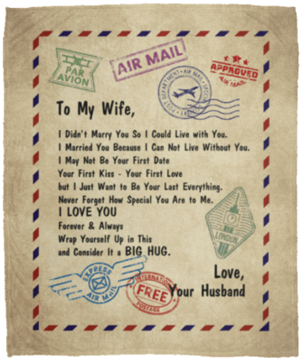 From Husband To My Wife I Didn't Marry You So I Could Live With You Fleece Blanket - Premium Sherpa Blanket, White, Cozy Plush Fleece Blanket - 50x60