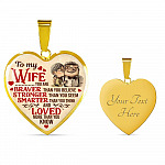 To My Wife You Are Braver Than You Believe And Loved More Than You Know UP Luxury Heart Pendant Necklace - Heart Luxury Necklace (Gold Plated) To My Wife You Are Braver Than You Believe And Loved More Than You Know UP Luxury Heart Pendant Necklace - Heart Luxury Necklace (Gold Plated)