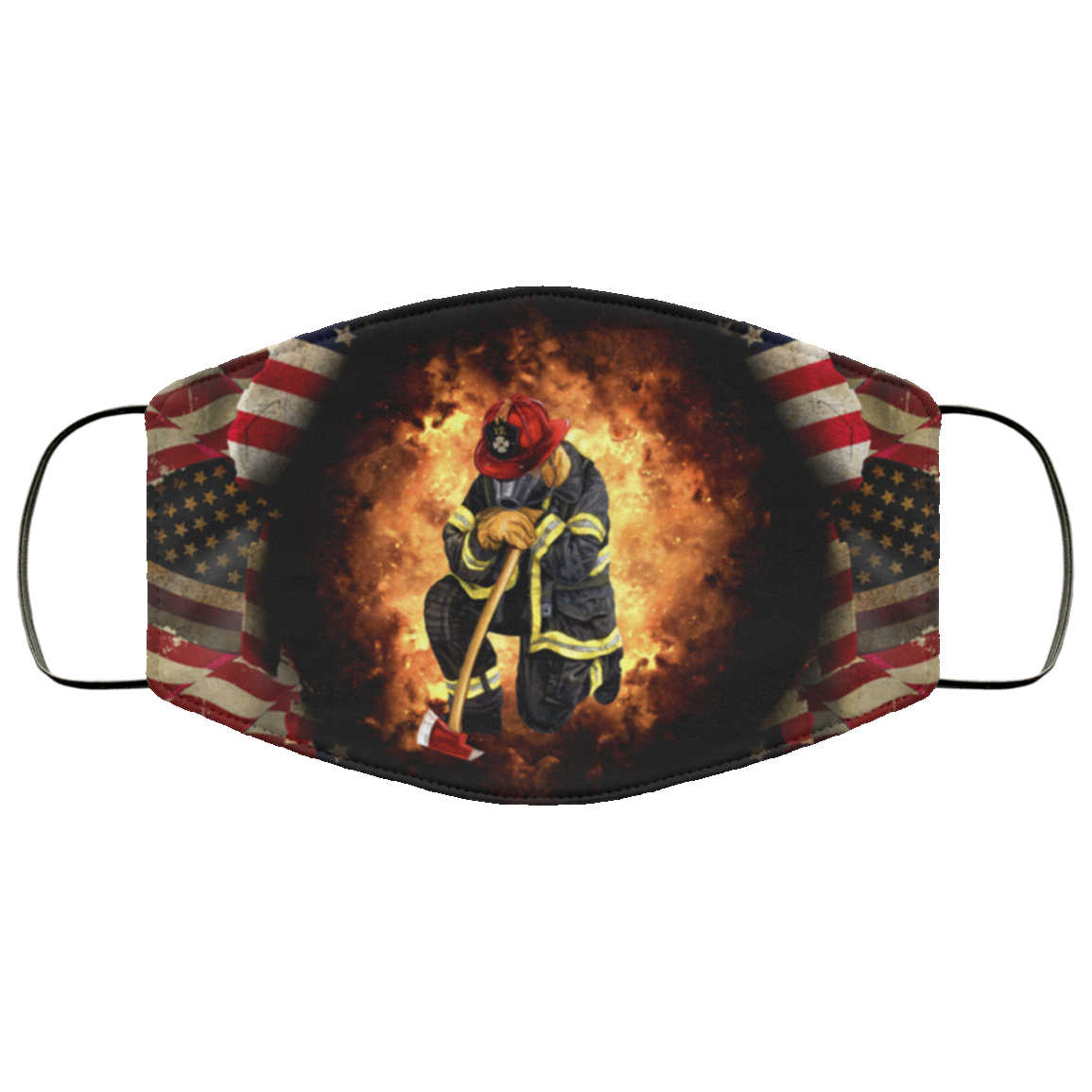 Proud To Be A Firefighter Washable Reusable Custom-Printed Cloth Face Mask Cover, White, Cloth Face Cover