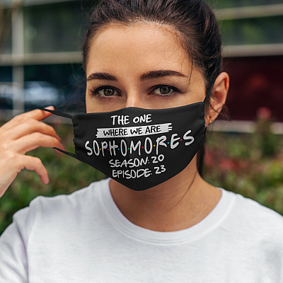 Alternative view of The One Where We Are Sophomores Season 20 Episode 23 Washable Reusable Custom - Printed Cloth Face Mask Cover