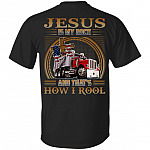 Jesus Is My Rock And That's How I Roll Trucker Driver Plain Front Print On Back Only T-Shirt, Black, Unisex T-Shirt Jesus Is My Rock And That's How I Roll Trucker Driver Plain Front Print On Back Only T-Shirt, Black, Unisex T-Shirt