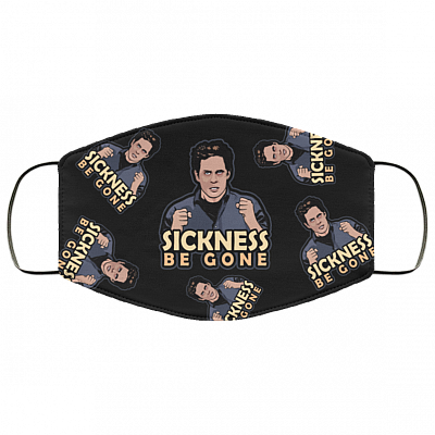 Sickness Be Gone Washable Reusable Custom Printed Cloth Face Mask Cover - Dennis Reynolds Mask, Black, Cloth Face Cover