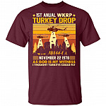First Annual WKRP Turkey Drop T-Shirt - Funny Turkey I Thought Turkeys Could Fly Shirt Thanksgiving Tee Shirt, Maroon, Unisex T-Shirt First Annual WKRP Turkey Drop T-Shirt - Funny Turkey I Thought Turkeys Could Fly Shirt Thanksgiving Tee Shirt, Maroon, Unisex T-Shirt